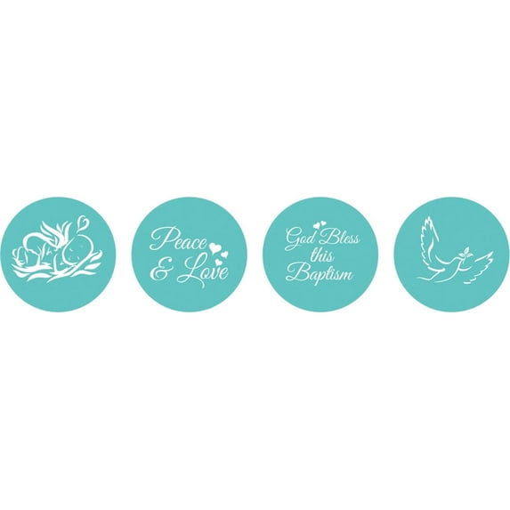 Darling Souvenir DIY chocolate Candy Labels Sacrament Baptism Theme Stickers 190 Pcs-Light Blue
