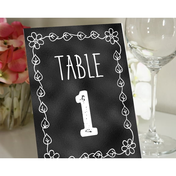 Darling Souvenir Double Sided Print Chalkboard Style Table Numbers Wedding Reception Decorative Table Cards-4" x 6" (1 to 12)