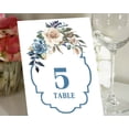 thumbnail image 1 of Darling Souvenir Double Sided Print Floral Table Numbers Calligraphy Wedding Reception Table Cards Decor-4" x 6" (1 to 20), 1 of 4