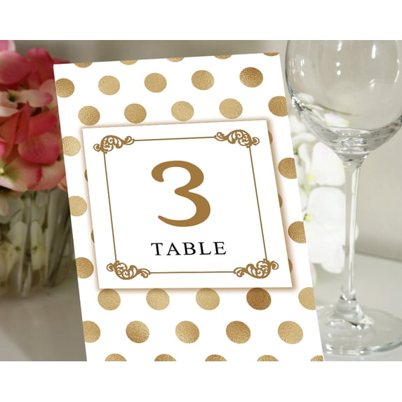Darling Souvenir Double Sided Print Polka Dot Table Numbers Wedding Reception Decorative Table Place Cards-5" x 7" (1 to 30)