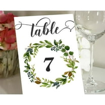 Darling Souvenir Double Sided Print Rustic Leaf Table Numbers Decorative Wedding Reception Table Top Cards-4" x 6" (1 to 12)