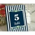 thumbnail image 1 of Darling Souvenir Double Sided Print Striped & Floral Table Numbers Wedding Reception Decorative Table Cards-5" x 7" (1 to 20), 1 of 4