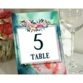 thumbnail image 1 of Darling Souvenir Double Sided Print Table Numbers Abstract & Floral Elegent Table Cards Wedding Decorative-4" x 6" (1 to 12), 1 of 4