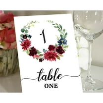 Darling Souvenir Elegant Floral Table Numbers Wedding Decorative Script Font Table Cards-4" x 6" (1 to 12)