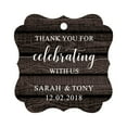 thumbnail image 1 of Darling Souvenir Fancy Frame Custom Paper Tags Thank You For Celebrating With Us Wedding Favor Gift Hang Tags-Dark Wood-100 Tags, 1 of 1