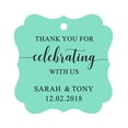 thumbnail image 1 of Darling Souvenir Fancy Frame Custom Paper Tags Thank You For Celebrating With Us Wedding Favor Gift Hang Tags-Mint Green-50 Tags, 1 of 1