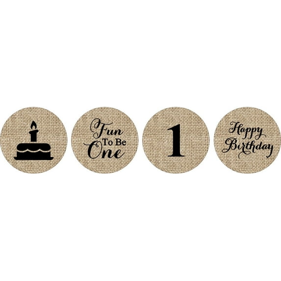 Darling Souvenir Fun to Be One Birthday Theme Stickers Labels 190 Pcs Party Favor-Brown