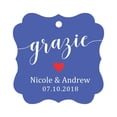 thumbnail image 1 of Darling Souvenir GRAZIE Thank You Wedding Favors Gift Paper Tag Custom Party Hang Tags-Cornflower Blue-50 Tags, 1 of 1