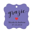 thumbnail image 1 of Darling Souvenir GRAZIE Thank You Wedding Favors Gift Paper Tag Custom Party Hang Tags-Lavender-100 Tags, 1 of 1