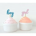 thumbnail image 1 of Darling Souvenir, Gender Reveal Cupcake Toppers, Boy Or Girl, Twins Baby Shower Dessert Decorations - Pack Of 20, 1 of 1