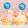 thumbnail image 1 of Darling Souvenir, Glitter Baby Foot Baby Shower Cupcake Toppers, Dessert Decorations - Pack Of 20, 1 of 3