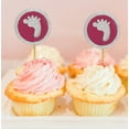 thumbnail image 1 of Darling Souvenir, Glitter Baby Foot Baby Shower Cupcake Toppers, Dessert Decorations - Pack Of 20, 1 of 3