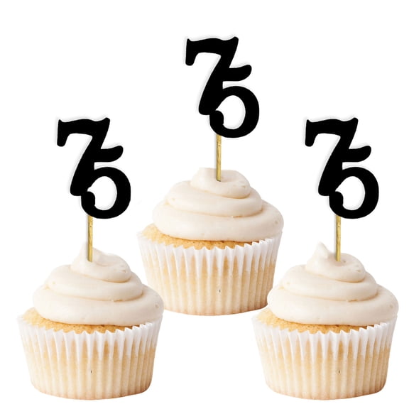 Darling Souvenir, Glitter Custom Day Number Cupcake Toppers, Birthday/ Retirement Party Dessert Decorations - Pack Of 20