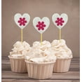 thumbnail image 1 of Darling Souvenir, Glitter Heart Cupcake Toppers, Wedding - Birthday Party Dessert Decorations - Pack Of 20, 1 of 3