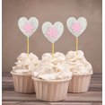 thumbnail image 1 of Darling Souvenir, Glitter Heart Cupcake Toppers, Wedding - Birthday Party Dessert Decorations - Pack Of 20, 1 of 3
