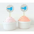 thumbnail image 1 of Darling Souvenir, Glitter Scallop Edge Bird Cupcake Toppers, Wedding - Birthday Party Dessert Decorations - Pack Of 20, 1 of 3