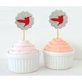thumbnail image 1 of Darling Souvenir, Glitter Scallop Edge Bird Cupcake Toppers, Wedding - Birthday Party Dessert Decorations - Pack Of 20, 1 of 3