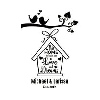 Darling Souvenir God Bless Our Home Quotes Burlap Print Wall Decor Personalized Housewarming Gift-Burlap Print Only(8 x 10 Inches)