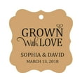 thumbnail image 1 of Darling Souvenir Grown With Love Personalized Fancy Frame Bonbonniere Wedding Party Favor Paper Tags-Kraft-100 Tags, 1 of 1