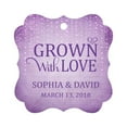thumbnail image 1 of Darling Souvenir Grown With Love Personalized Fancy Frame Bonbonniere Wedding Party Favor Paper Tags-Stary Mauve Purple-50 Tags, 1 of 1