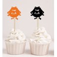 thumbnail image 1 of Darling Souvenir, Halloween Monster Cupcake Toppers, Birthday Party Dessert Decorations - Pack Of 20, 1 of 3