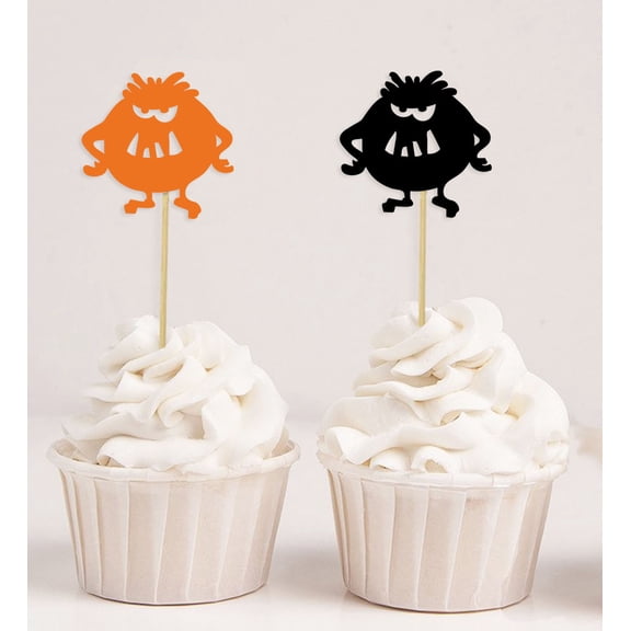 Darling Souvenir, Halloween Monster Cupcake Toppers, Birthday Party Dessert Decorations - Pack Of 20