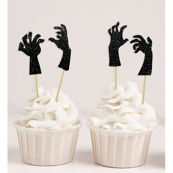 Darling Souvenir, Halloween Monster Hand Cupcake Topper, Birthday Party Dessert Decorations Picks - Pack Of 20