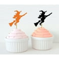thumbnail image 1 of Darling Souvenir, Halloween Party Witch Cupcake Toppers, Birthday Dessert Decorations - Pack Of 20, 1 of 3