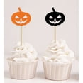 thumbnail image 1 of Darling Souvenir, Halloween Pumpkin Cupcake Toppers, Party Dessert Decorations - Pack Of 20, 1 of 3