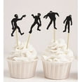 thumbnail image 1 of Darling Souvenir, Halloween Zombie Silhouettes Cupcake Topper, Zombie Party Dessert Decorations - Pack Of 20, 1 of 1