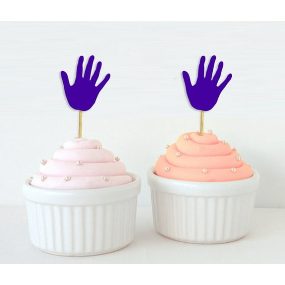 Darling Souvenir, Hand Shape Cupcake Toppers, Birthday/ Wedding Party Dessert Decorations - Pack Of 20