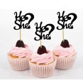 thumbnail image 1 of Darling Souvenir, He She? Gender Reveal Baby Shower Cupcake Toppers, Dessert Decorations - Pack Of 20, 1 of 3