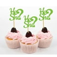 thumbnail image 1 of Darling Souvenir, He She? Gender Reveal Baby Shower Cupcake Toppers, Dessert Decorations - Pack Of 20, 1 of 3