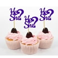thumbnail image 1 of Darling Souvenir, He She? Gender Reveal Baby Shower Cupcake Toppers, Dessert Decorations - Pack Of 20, 1 of 3