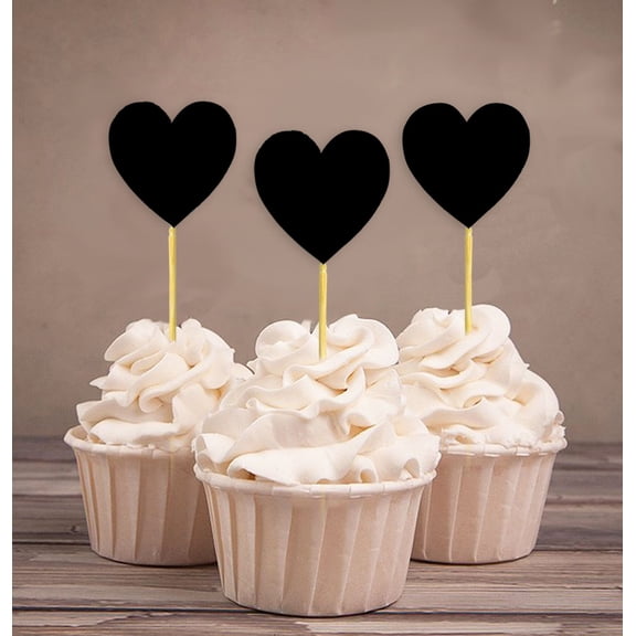 Darling Souvenir, Heart Cupcake Toppers, Wedding - Birthday Party Dessert Decorations - Pack Of 20
