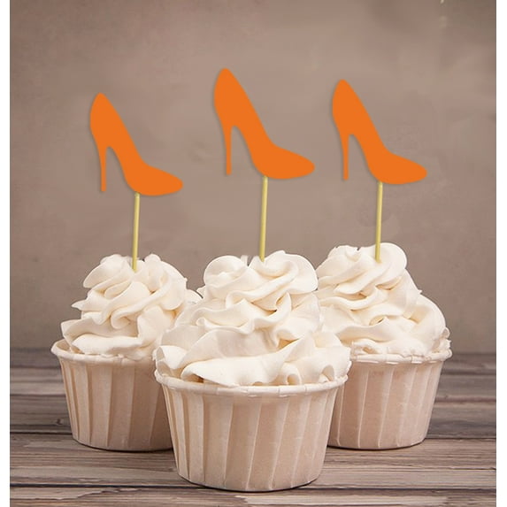Darling Souvenir, High Heel Bridal Shower Cupcake Toppers, Wedding Birthday Party Dessert Decorations - Pack Of 20