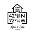 thumbnail image 1 of Darling Souvenir Home Sweet Home Burlap Print Wall Decor Address Coordinates Personalized Housewarming Gift-Burlap Print Only(8 x 10 Inches), 1 of 1