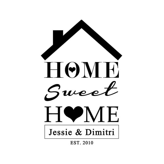 Darling Souvenir Home Sweet Home Burlap Print Wall Decor Heart Personalized Housewarming Gift-Burlap Print Only(8 x 10 Inches)