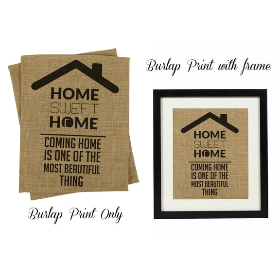 Darling Souvenir Home Sweet Home Quotes Wall Decor Burlap Print Housewarming Gift-Burlap Print Only(11 x 14 Inches)