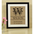 thumbnail image 1 of Darling Souvenir Initial Monogram Burlap Print Wall Decor Save The Date Personalized Wedding Gift-Burlap Print with Frame(11 x 14 Inches), 1 of 1