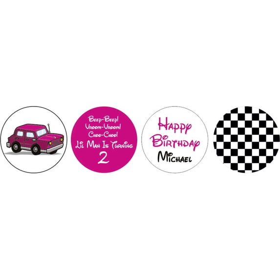 Darling Souvenir Lil Man Is Turning 2nd Birthday Custom Stickers Candy Labels 190 Pcs-Magenta