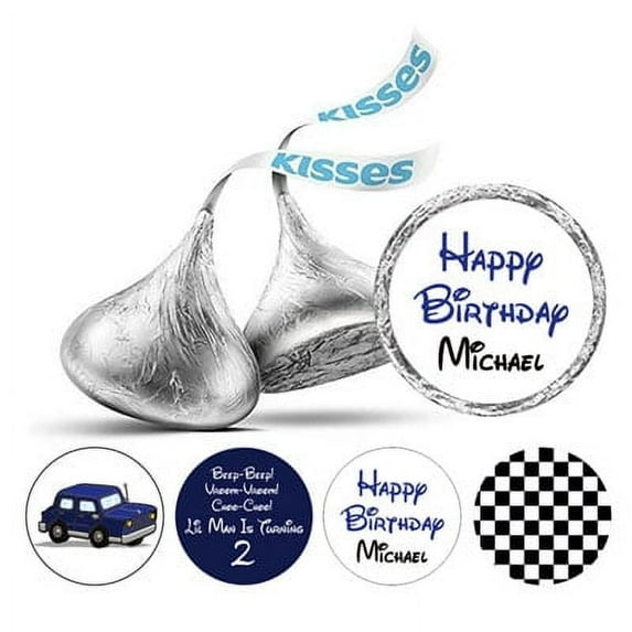 Darling Souvenir Lil Man Is Turning 2nd Birthday Custom Stickers Candy Labels 190 Pcs-Navy Blue