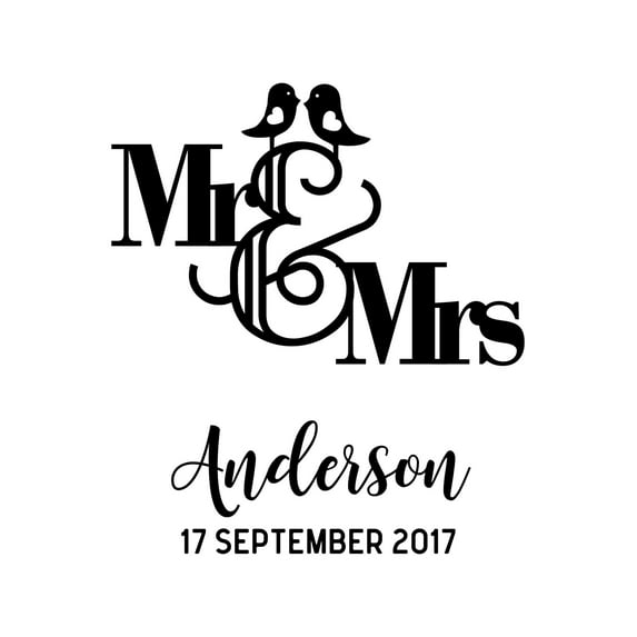 Darling Souvenir Love Birds Burlap Print Wall Decor Mr & Mrs Personalized Anniversary Gift-Burlap Print Only(8 x 10 Inches)