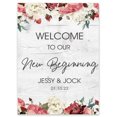 thumbnail image 1 of Darling Souvenir MADE WITH LOVE Personalized Welcome Sign/ Banner, Welcome To Our New Beginning Custom Painted Flower With Border Wedding, Engagement Party Sign - 18x12, 1 of 5