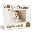 thumbnail image 1 of Darling Souvenir MADE WITH LOVEPersonalized WoodEngraved Baby Picture Frame, Table Top WhitePhotoFrame (New Born Baby) Customizable Quote - 4x6 Inches Horizontal, 1 of 8