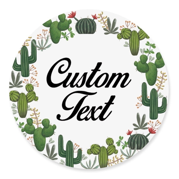 Darling Souvenir MADE WITH LOVE CactusTheme - 2" CustomStickersPremium 80 Self-AdhesiveRoundLabels, Personalized Wedding Party FavorStickers/RoundEnvelope Seal