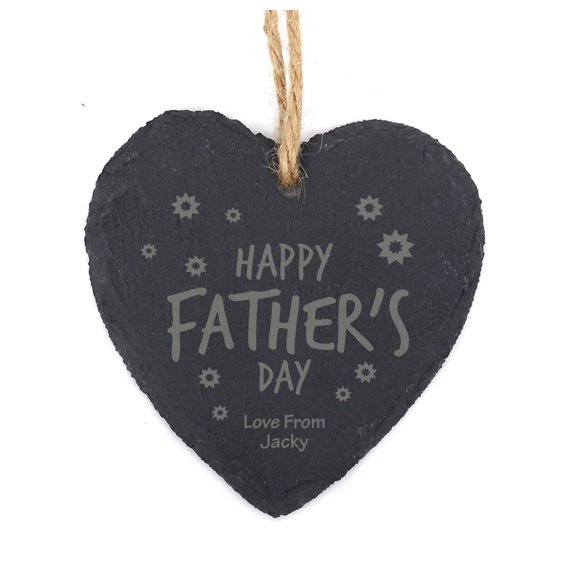 Darling Souvenir MADE WITH LOVE Custom Father's Day Engraved Slate Hanging Christmas Tree Ornament with String PersonalizedGift