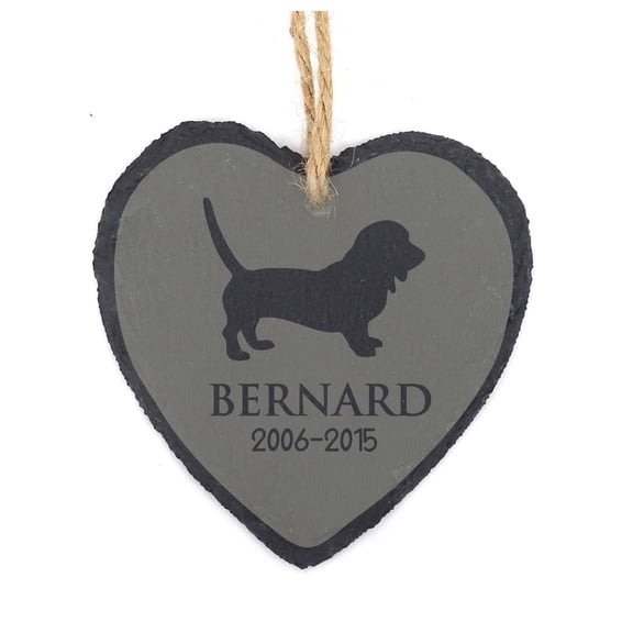 Darling Souvenir MADE WITH LOVE Custom St. Bernard Dog Engraved Heart Pet Memorial Hanging Slate Christmas Tree Ornament Personalized Gift