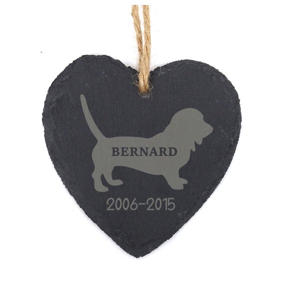 Darling Souvenir MADE WITH LOVE Custom St. Bernard Dog Pet Memorial Hanging Engraved Heart Slate Christmas Tree Ornament Personalized Gift
