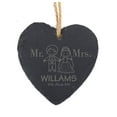 thumbnail image 1 of Darling Souvenir MADE WITH LOVE Mr & Mrs Personalized Couple Wedding Sign Engraved&nbsp;Hanging Slate Christmas Tree Ornament With String, 1 of 4